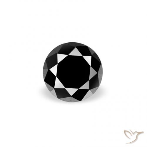 0.07ct Natural Negro Diamante, Redondo, Opaco