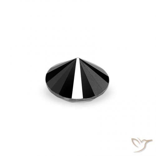 Diamante Negro natural de 0.07 ct, Redondo, Opaco