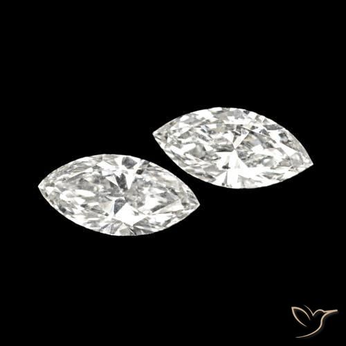Gemas de Diamante H natural de 0.12 ct, Marquesa, VVS