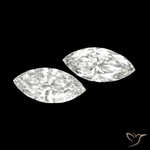 Gemas de Diamante H natural de 0.10 ct, Marquesa, VVS
