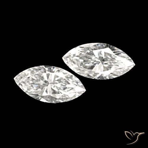 Gemas de Diamante H natural de 0.14 ct, Marquesa, VVS