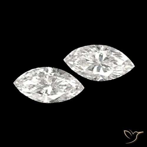 Gemas de Diamante H natural de 0.14 ct, Marquesa, VVS