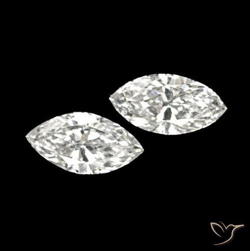 Gemas de Diamante H natural de 0.12 ct, Marquesa, VVS