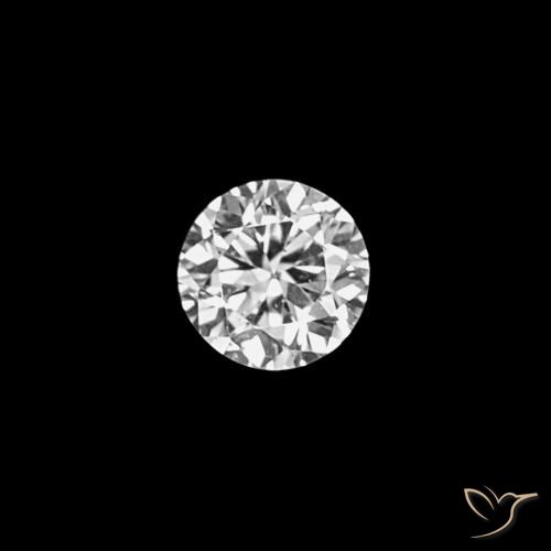 Diamante D natural de 0.03 ct, Corte Redondo, VVS
