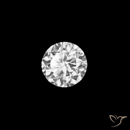Diamante D natural de 0.03 ct, Corte Redondo, VVS
