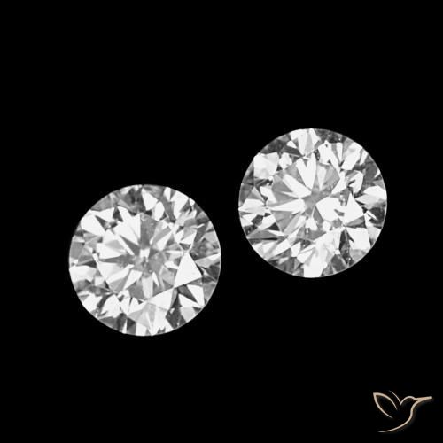 Gemas de Diamante D natural de 0.06 ct, Corte Redondo, VVS