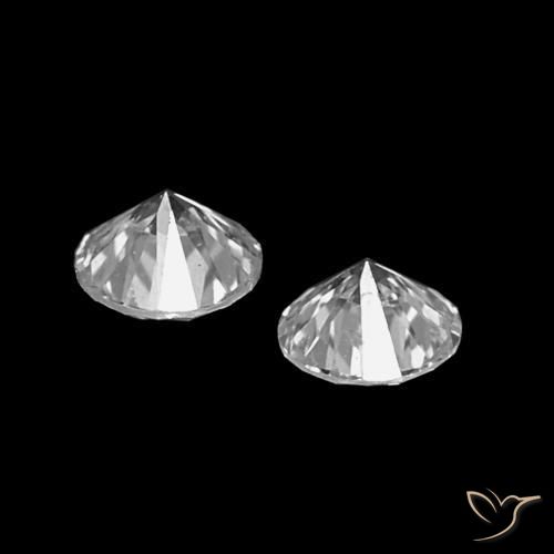 Gemas de Diamante D natural de 0.06 ct, Corte Redondo, VVS