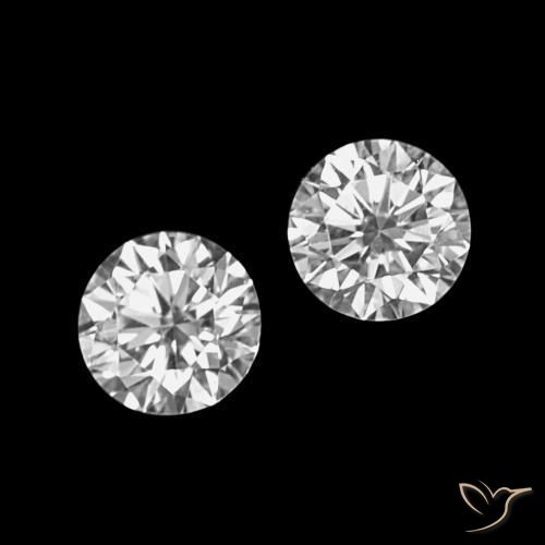 Gemas de Diamante D natural de 0.06 ct, Corte Redondo, VVS