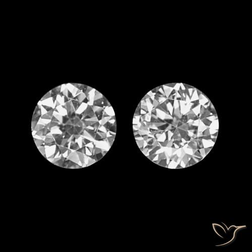 Gemas de Diamante D natural de 0.07 ct, Corte Redondo, VVS