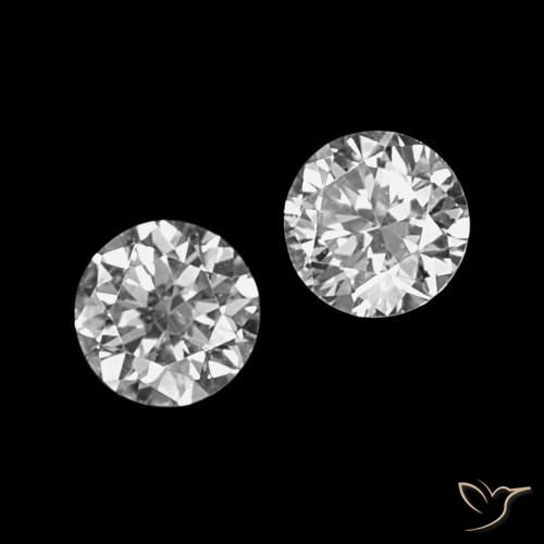 Gemas de Diamante D natural de 0.07 ct, Corte Redondo, VVS