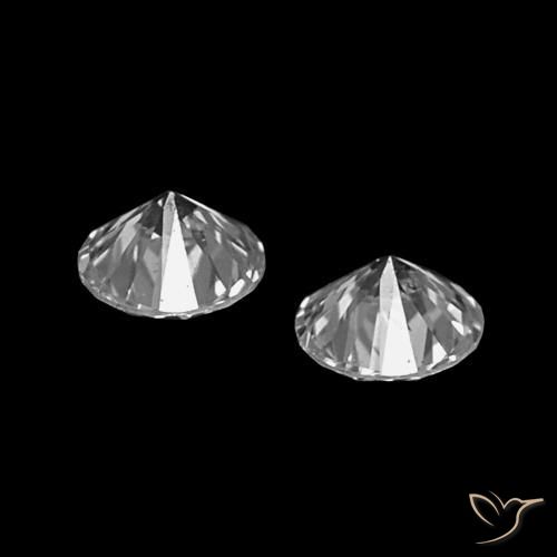 Gemas de Diamante E natural de 0.07 ct, Corte Redondo, VVS
