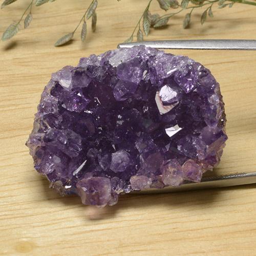 Amatista druzy Violeta oscuro natural de 61.70 ct, Forma elegante, Opaco