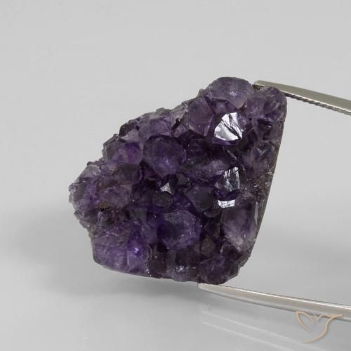 Amatista druzy Violeta oscuro natural de 52.41 ct, Elegante, Opaco