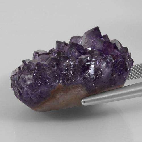 Amatista druzy Violeta oscuro medio natural de 65.12 ct, Forma elegante, Opaco