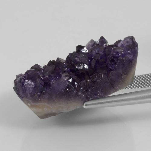 Drusa de amatista violeta natural de 67,83 ct, forma elegante, opaco