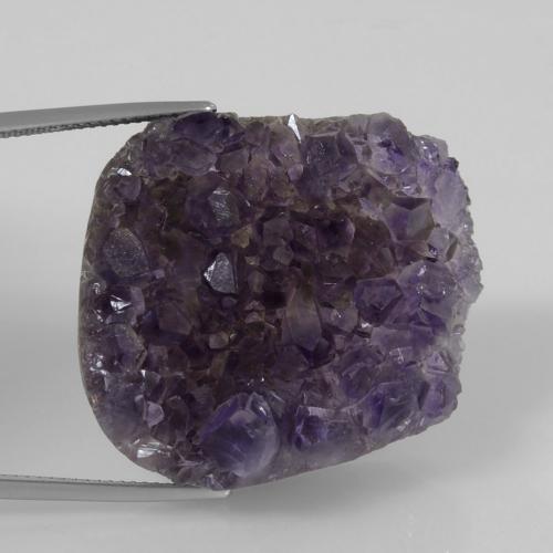 Drusa de amatista violeta natural de 72,22 ct, forma elegante, opaco