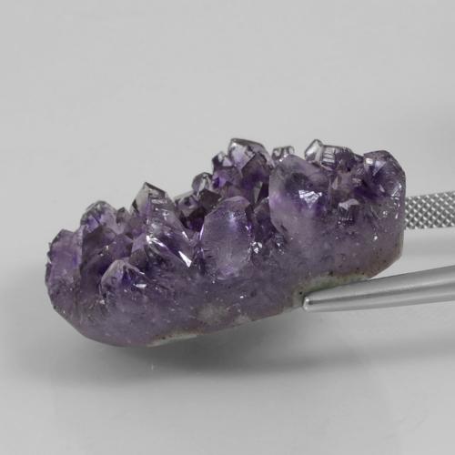 Drusa de amatista violeta natural de 72,22 ct, forma elegante, opaco
