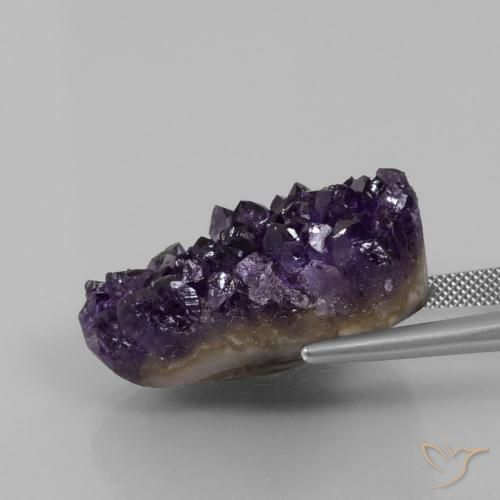 Amatista druzy Violeta oscuro natural de 74.48 ct, Elegante, Opaco