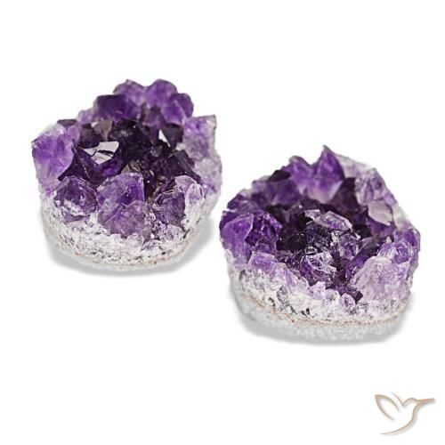 Gemas de drusa de amatista violeta natural de 16,88 ct, forma elegante, opaco