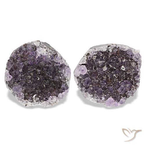 Gemas de drusa de amatista violeta natural de 14,43 ct, forma elegante, opaco