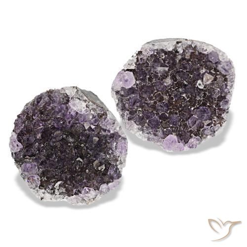 Gemas de drusa de amatista violeta natural de 14,43 ct, forma elegante, opaco