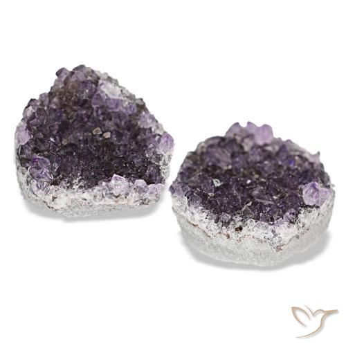 Gemas de drusa de amatista violeta natural de 14,43 ct, forma elegante, opaco