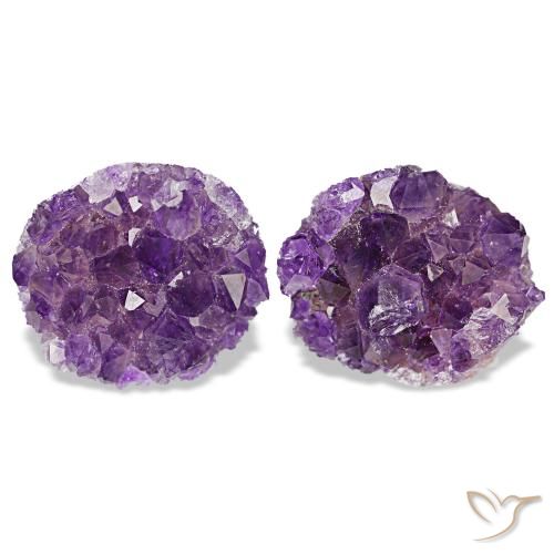 Gemas de drusa de amatista violeta natural de 18,41 ct, forma elegante, opaco