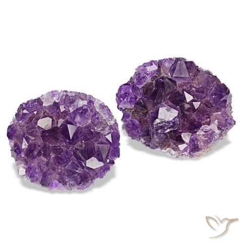 Gemas de drusa de amatista violeta natural de 18,41 ct, forma elegante, opaco