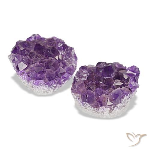 Gemas de drusa de amatista violeta natural de 18,41 ct, forma elegante, opaco