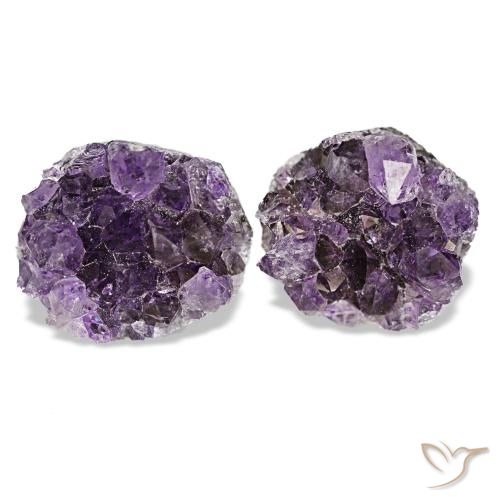 Gemas de drusa de amatista violeta natural de 11,85 ct, forma elegante, opaco