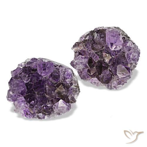 Gemas de drusa de amatista violeta natural de 11,85 ct, forma elegante, opaco