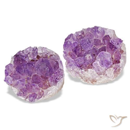 Gemas de drusa de amatista violeta natural de 19,60 ct, forma elegante, opaco