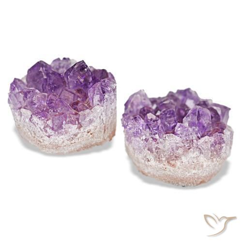 Gemas de drusa de amatista violeta natural de 19,60 ct, forma elegante, opaco