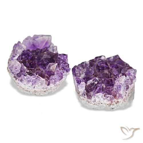 Gemas de drusa de amatista violeta natural de 13,31 ct, forma elegante, opaco