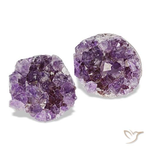 Gemas de drusa de amatista violeta natural de 17,81 ct, forma elegante, opaco