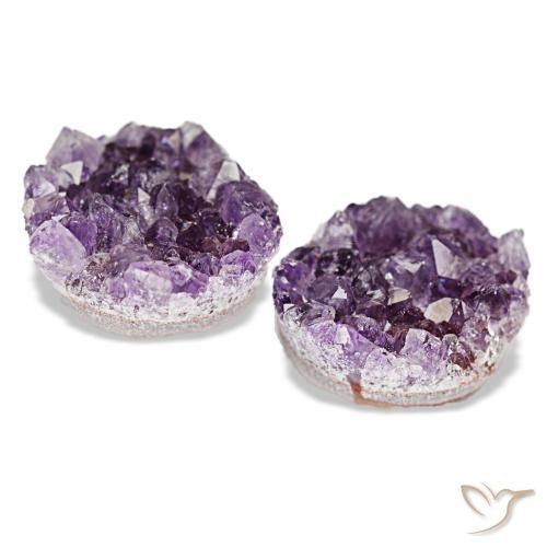 Gemas de drusa de amatista violeta natural de 17,81 ct, forma elegante, opaco