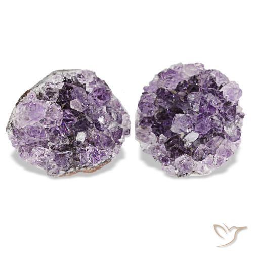 Gemas de drusa de amatista violeta natural de 14,89 ct, forma elegante, opaco