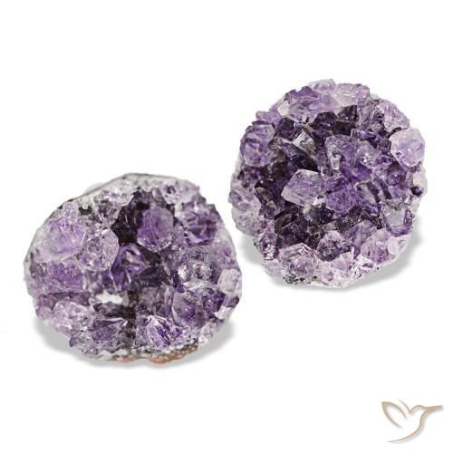Gemas de drusa de amatista violeta natural de 14,89 ct, forma elegante, opaco