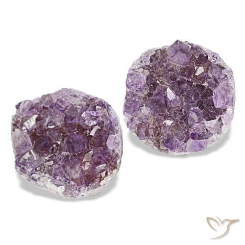 Gemas de drusa de amatista violeta natural de 14,93 ct, forma elegante, opaco