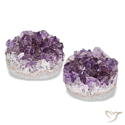 Gemas de drusa de amatista violeta natural de 14,93 ct, forma elegante, opaco