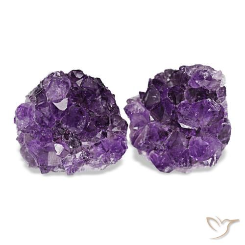 Gemas de drusa de amatista violeta natural de 14,86 ct, forma elegante, opaco