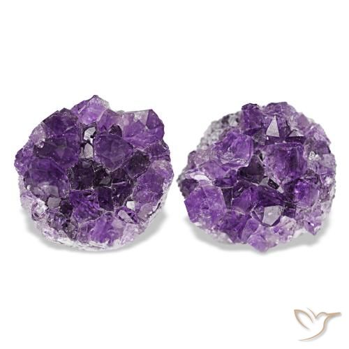 Gemas de drusa de amatista violeta natural de 15,65 ct, forma elegante, opaco