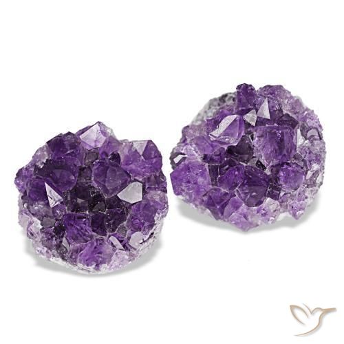 Gemas de drusa de amatista violeta natural de 15,65 ct, forma elegante, opaco