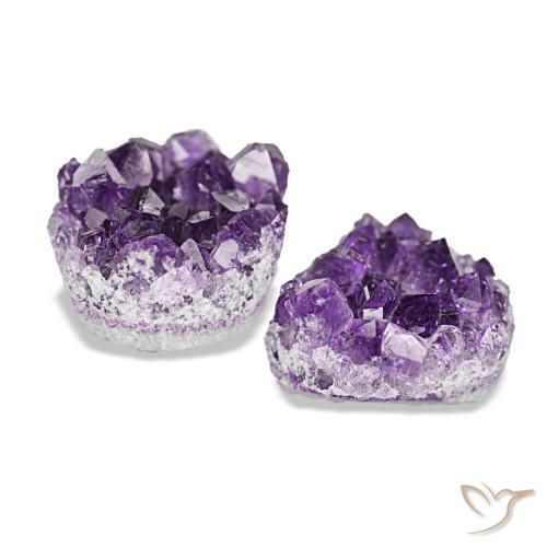 Gemas de drusa de amatista violeta natural de 15,65 ct, forma elegante, opaco