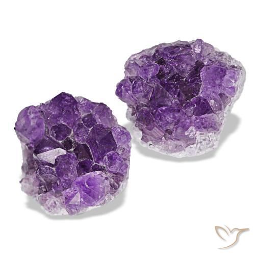 Gemas de drusa de amatista violeta natural de 14,77 ct, forma elegante, opaco