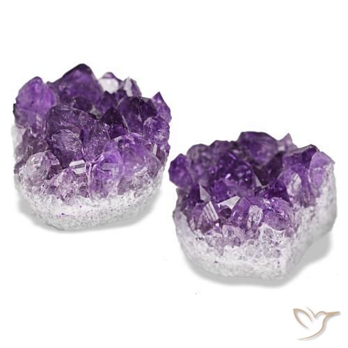 Gemas de drusa de amatista violeta natural de 14,77 ct, forma elegante, opaco
