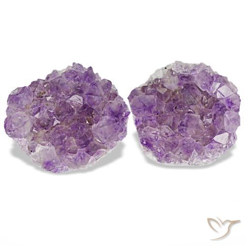 Gemas de drusa de amatista violeta natural de 15,30 ct, forma elegante, opaco