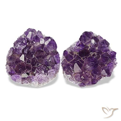 Gemas de drusa de amatista violeta natural de 14,07 ct, forma elegante, opaco