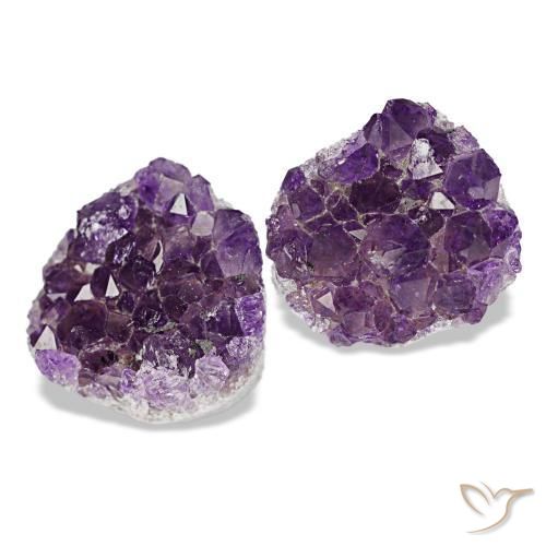 Gemas de drusa de amatista violeta natural de 14,07 ct, forma elegante, opaco