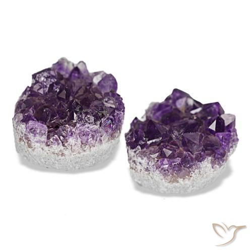 Gemas de drusa de amatista violeta natural de 14,07 ct, forma elegante, opaco